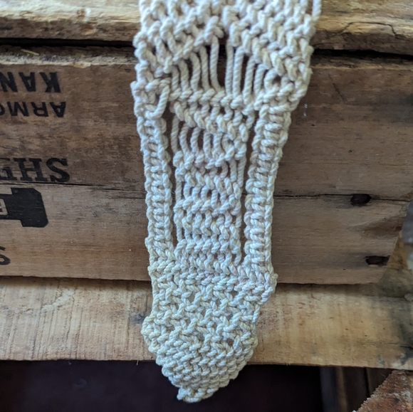 Vintage Handcrafted Macrame Belt With Stone Beads - Picture 2 of 7